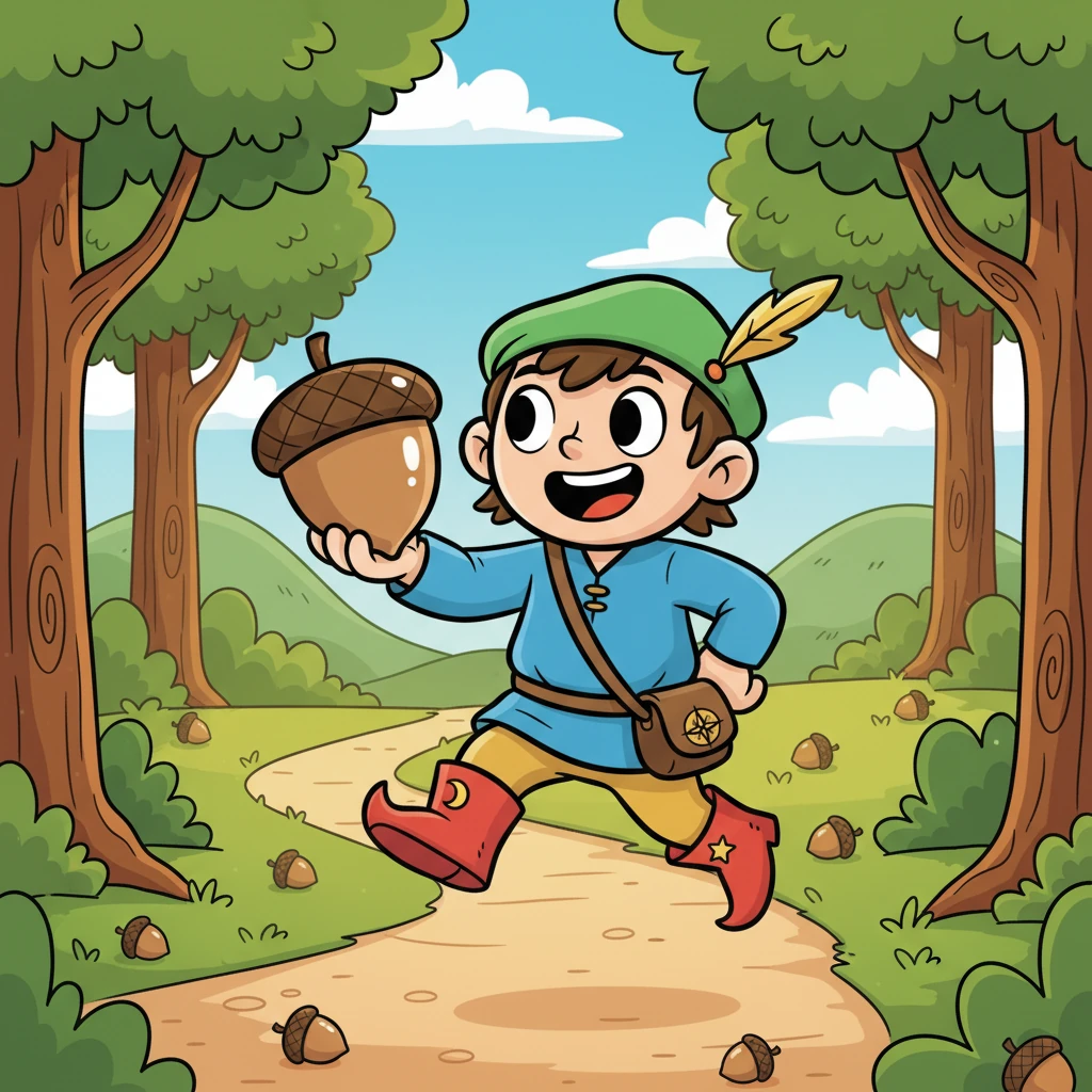With his special acorn and a big smile, Pip skipped all the way home. He knew there were always enough acorns and friends for everyone. What a wonderful adventure!