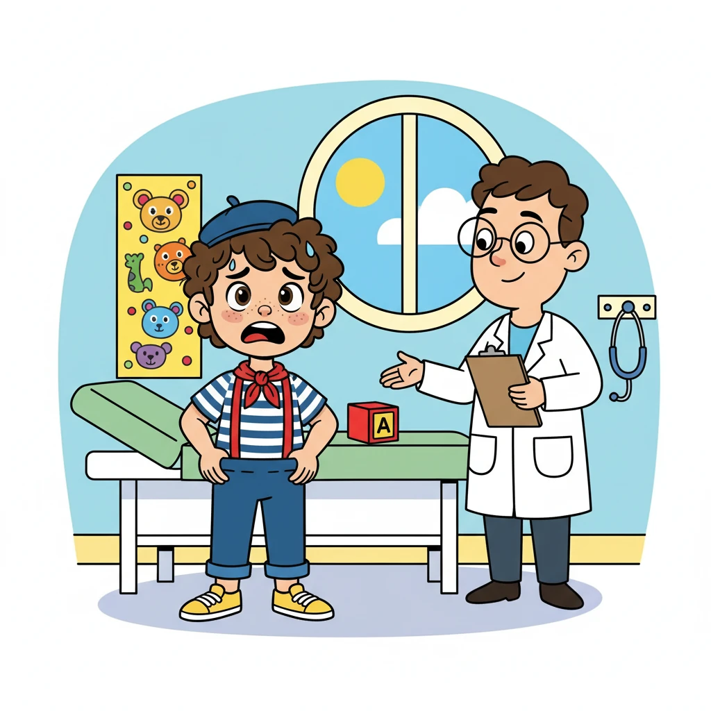 Vint le tour de Sofiane. Le médecin lui demanda d'enlever son pantalon. Sofiane, paniqué, tenta de trouver une excuse, mais le médecin, intrigué, posait des questions.