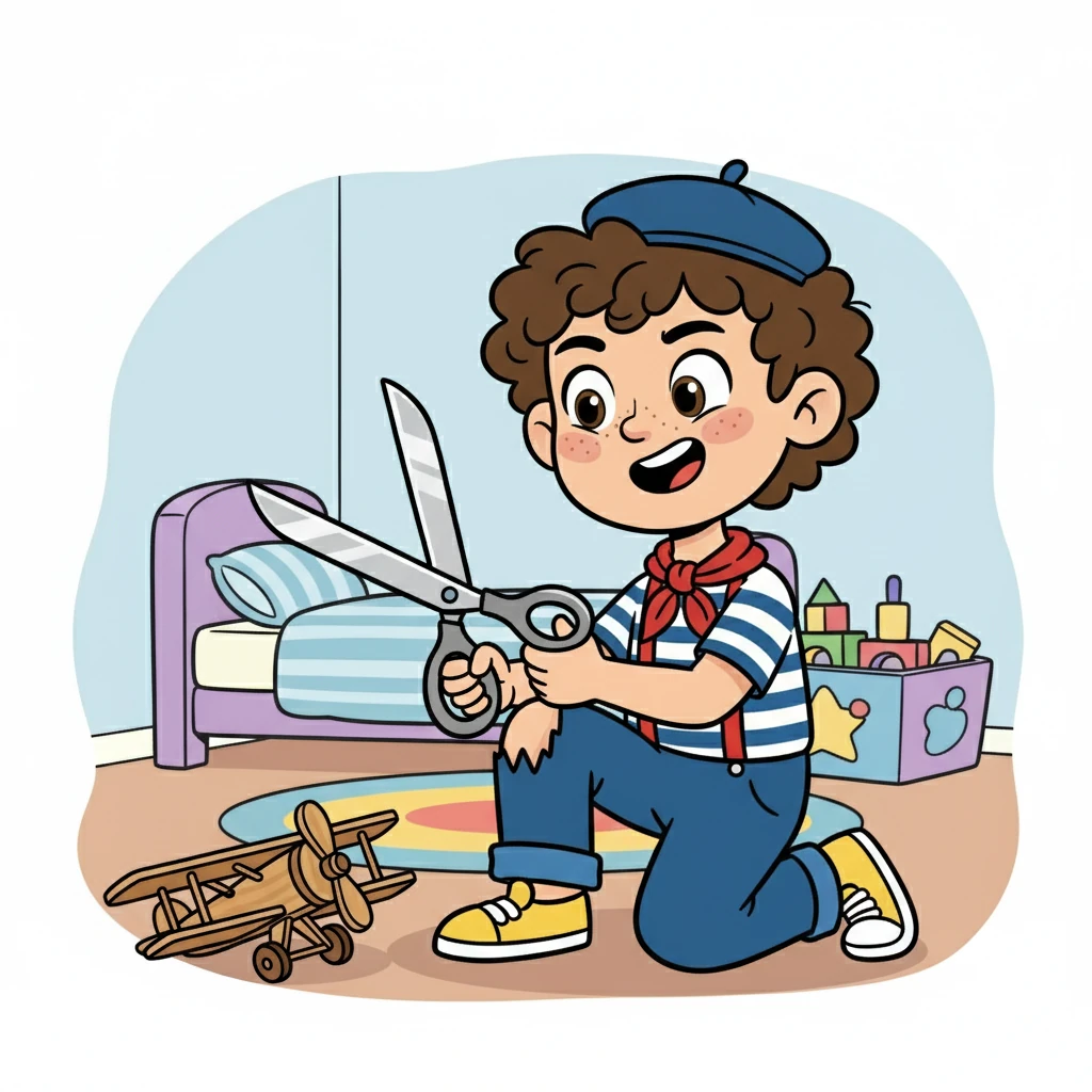 Sofiane, pris d'une idée de génie, sortit secrètement des ciseaux et coupa le bas de son pantalon, créant ainsi un faux slip. Il espérait bien tromper le médecin !