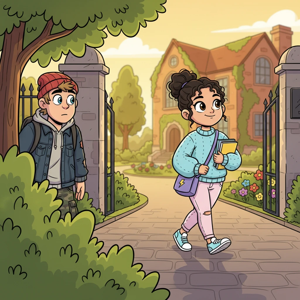 Days turn into a quiet routine as Klaus, discreetly, begins to follow Alexa. He waits at the campus gate at the exact time she arrives, meticulously learning her daily patterns and admiring every small detail of her life. Despite his inner turmoil and the lingering intoxication, his face remains a mask, hiding the depth of his devotion from everyone around him.