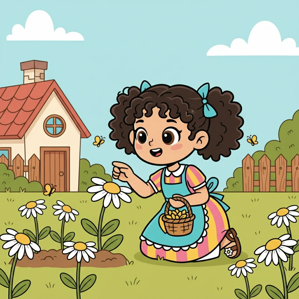 Ester, uma menina de olhos brilhantes e um coração bondoso, vivia em uma casa simples, mas cheia de amor. Ela adorava as flores do jardim, especialmente as margaridas. Todos os dias, ela observava as flores, esperando que elas florescessem.