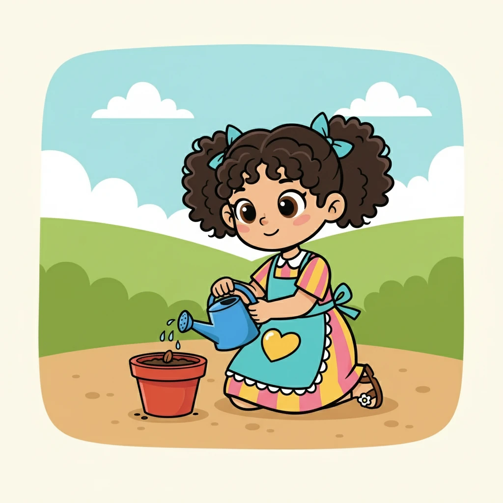 Ester plantou a semente em um vaso e começou a regá-la todos os dias. Ela esperava ansiosamente que a semente brotasse, mas nada acontecia. Os dias passavam, e a pequena semente permanecia escondida na terra.