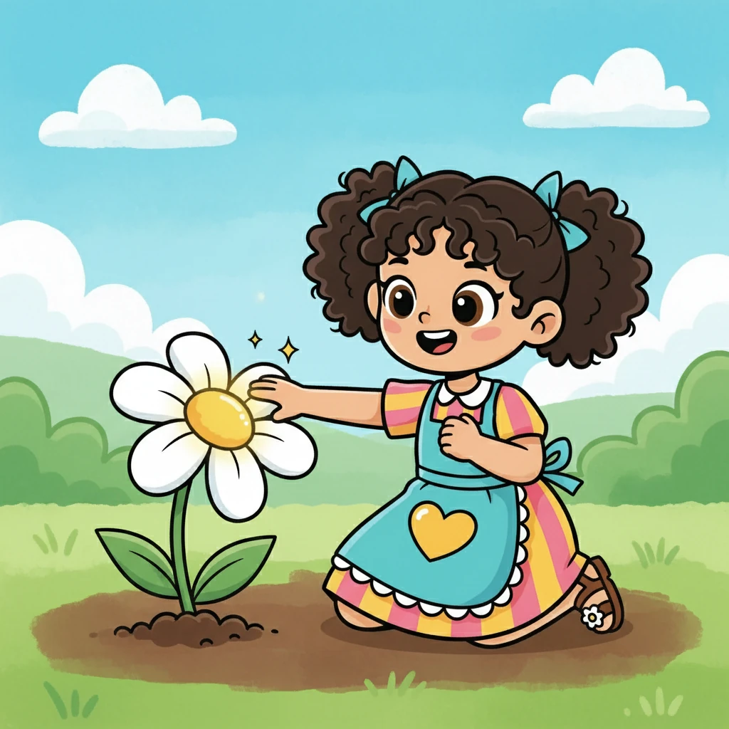 A flor floresceu, revelando pétalas brancas e um centro amarelo brilhante. Ester percebeu que a espera e a confiança valeram a pena. Ela aprendeu que Deus sempre cumpre suas promessas.