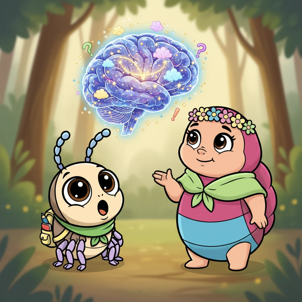 La mamá de Pipo continuó con una voz suave y sabia, "El cerebro es un lugar mágico, Pipo. Es donde guardamos nuestros pensamientos, donde nacen las ideas más locas y donde crecen todas tus maravillosas preguntas." Pipo, con los ojos como platos, imaginó un brillante laberinto lleno de destellos de luz y pequeñas nubes de ideas.