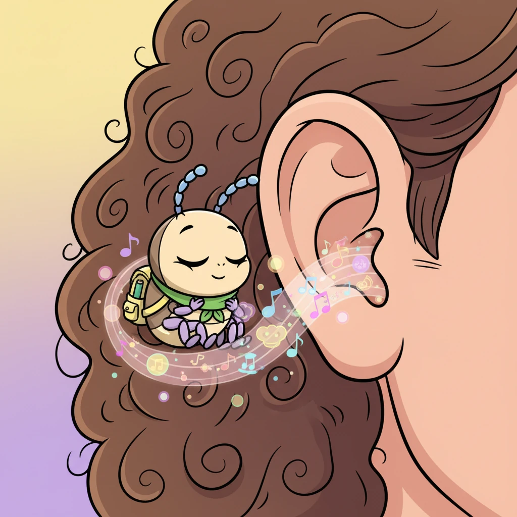 Pipo llegó a una zona más tranquila, cerca de la oreja, donde sintió unas vibraciones suaves. Era como si pudiera escuchar un murmullo de ideas y canciones que venían de dentro. Se acurrucó, sintiendo la energía del pensamiento, y se imaginó que esas eran las "puertas" que su mamá le había mencionado.