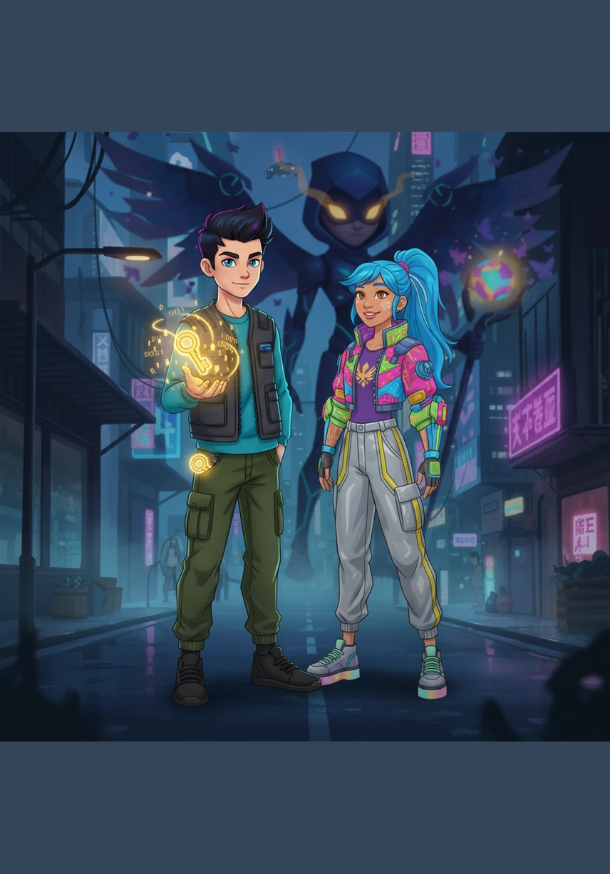 Cipher reached into his pocket and pulled out a small, glowing Golden Key that hummed with a soft, steady light. This was no ordinary key; it was a secret shared only between him and Echo, a bond of trust in a world of whispers.