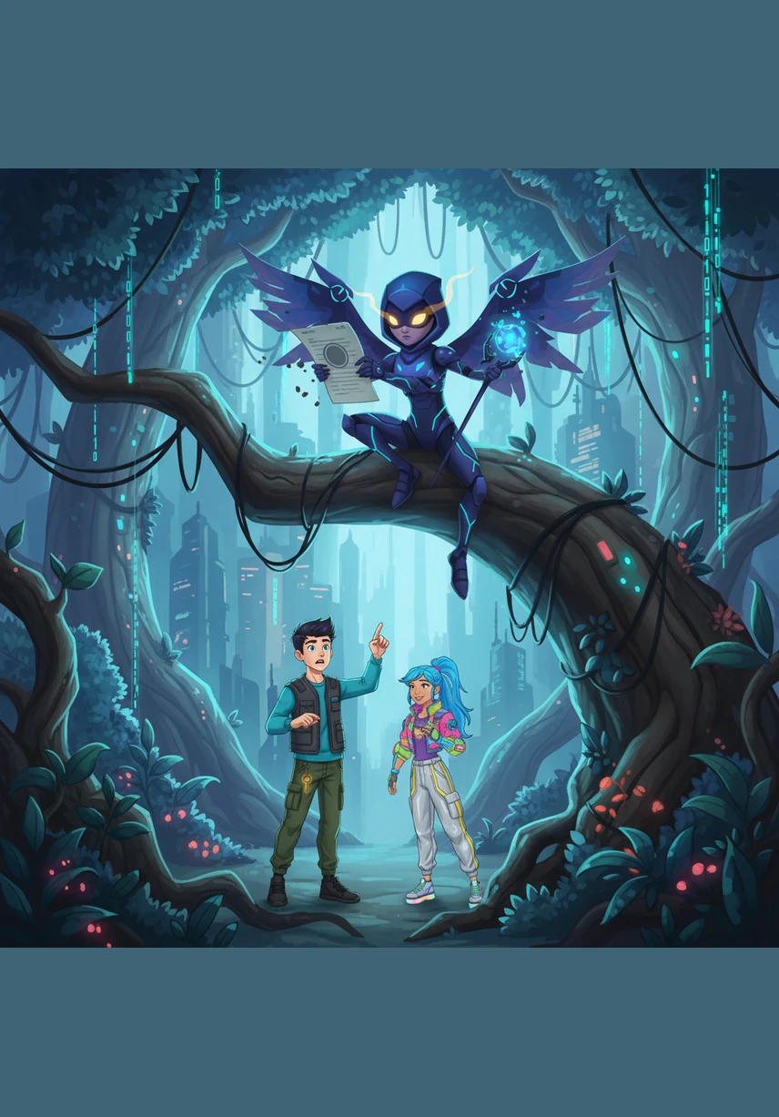 High in the trees, a Shadow Mimic snatched the letter and tried to scribble out a word to change the recipe. Suddenly, the Shimmering Seal turned a dull, lifeless grey, sensing that the message had been tampered with.