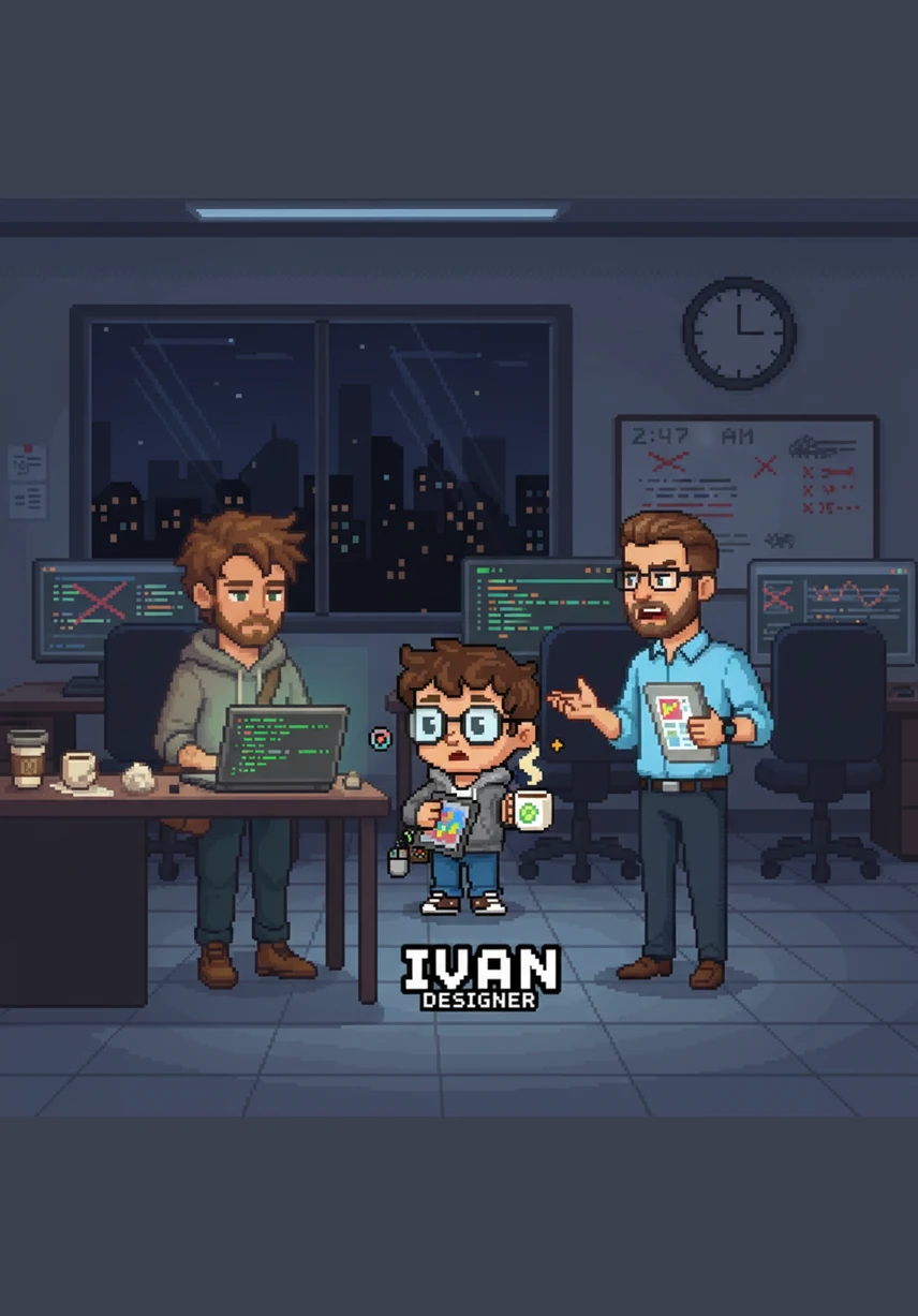 В его воображении старые, медленные способы работы рассыпаются в серую пыль, уступая место новому состоянию легкости и яркости. Теперь вместо бесконечной рутины пользователь мгновенно переносится в мир, где всё работает само собой.