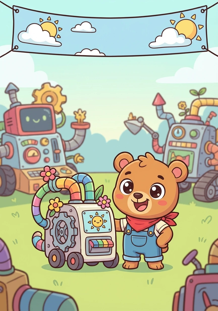 The day of the contest arrived. Many impressive inventions were on display, but Pip's machine stood out with its practical and beautiful design.