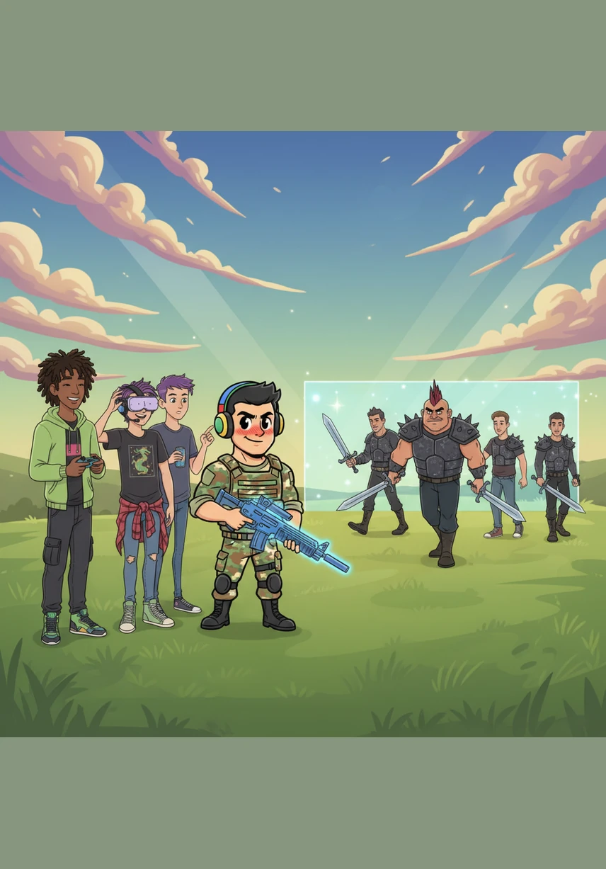 He stands in the middle of an open field, striking a heroic pose while holding only a basic pistol. He boasts to his teammates over the voice chat that his raw talent is more than enough to handle any threat that comes his way.