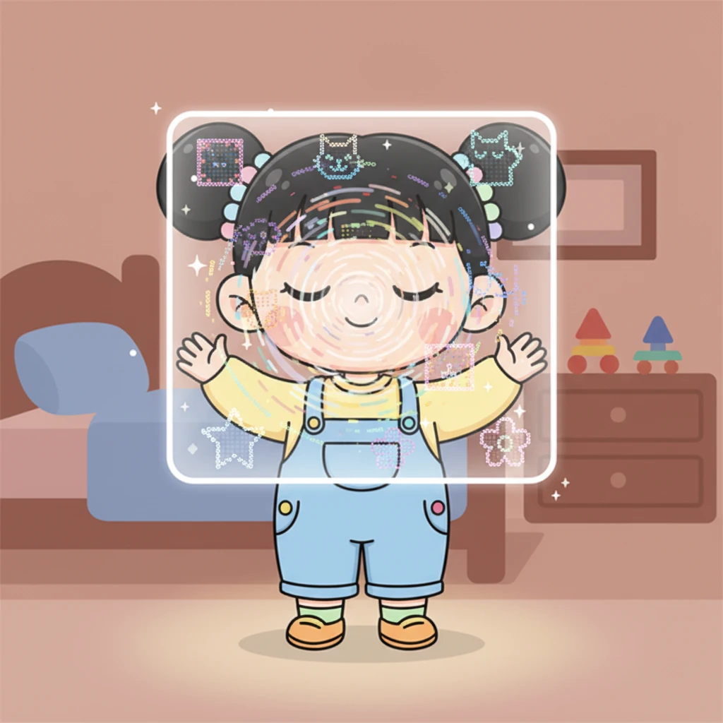 她梦想着一个神奇的工具，能帮她把任何图片都变成清晰的拼豆图样。小艺闭上眼睛，想象着一个光芒闪烁的屏幕，上面充满了各种颜色和图案。