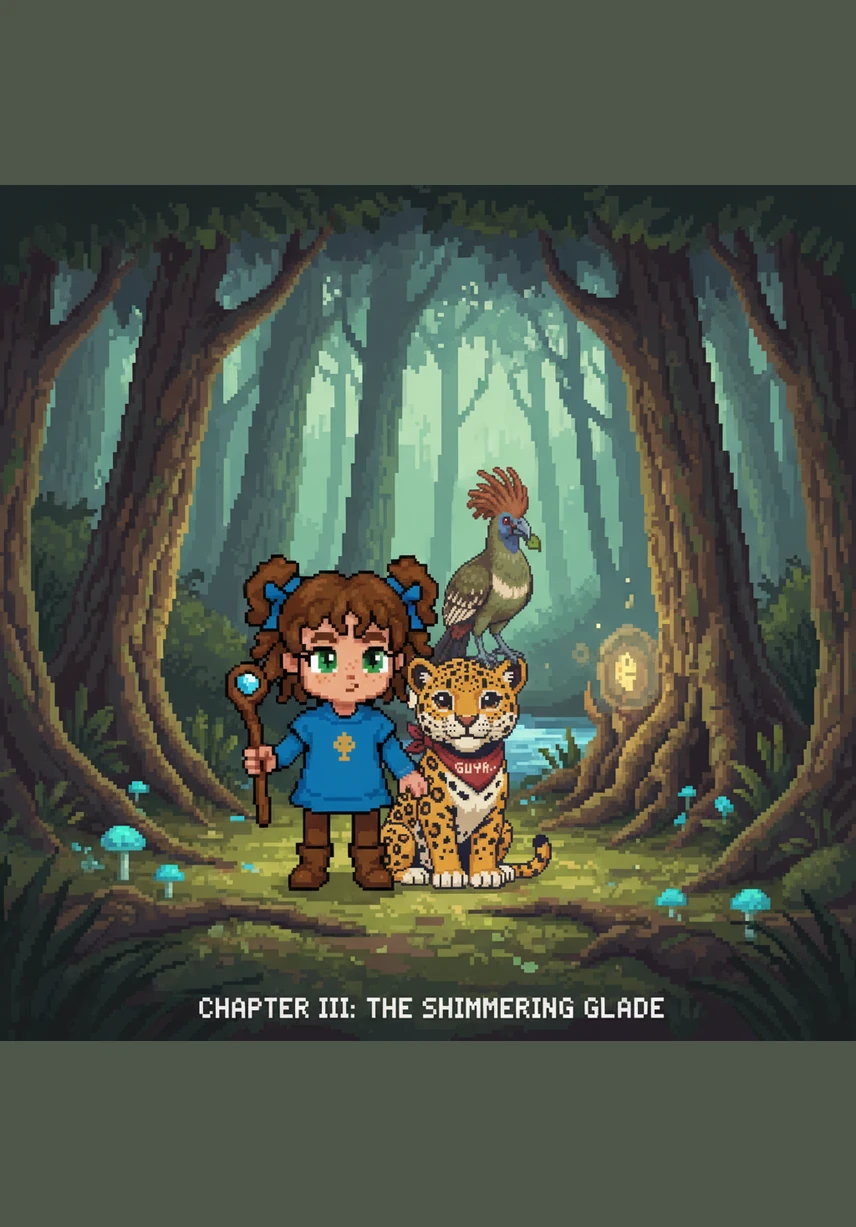 She reaches a sparkling white waterfall where the water crashes down into a clear blue pool. The white line on her flag stands for the many rivers and water that flow through her beautiful country.