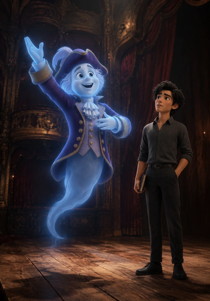 Instead of fleeing, Arthur watched in fascination as the phantom, who introduced himself as Gideon, began to passionately act out forgotten soliloquies. The old theater seemed to come alive around them, vibrating with ancient creative energy.