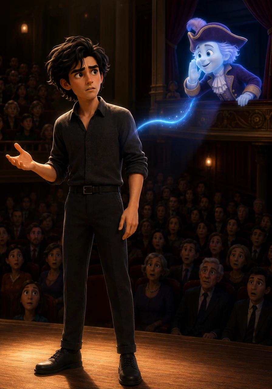 When the lead actor forgot his crucial line in the second act, a tense silence fell over the crowded audience. From the prompt box, Gideon subtly whispered the missing words, sending a helpful echo across the stage just in time.