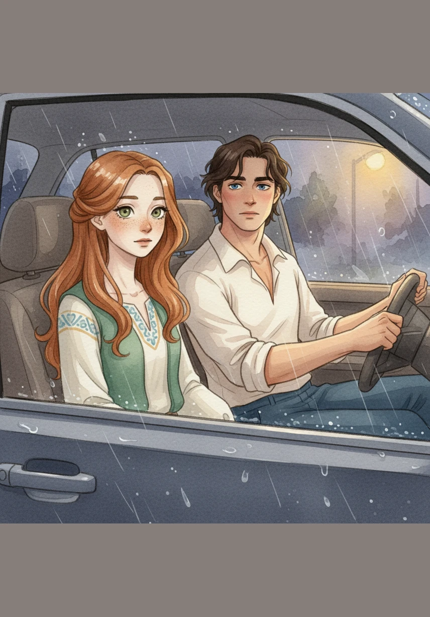 Now officially a couple, he proudly wears her pink scrunchie on his wrist while she takes over the passenger seat of his car with her books and sweet coffees. They navigate life between engineering labs and magical trunks, two souls perfectly matched in their own secret, sweet, and enchanted world.