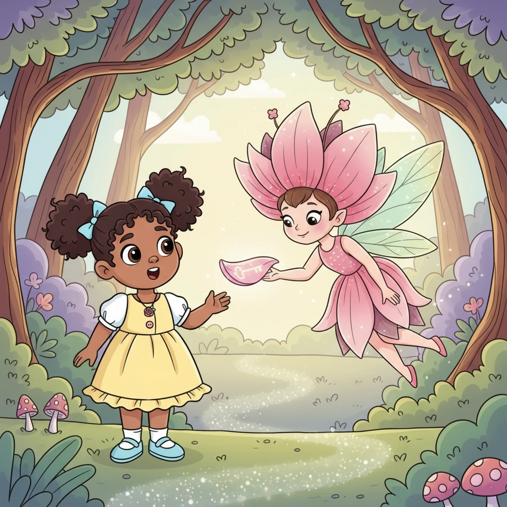 With a gentle rustle, Rosaline offered Lily one of her shimmering petals. "This is a key, little friend," she said. "It will guide you, showing you the way to the path that only true believers can see."