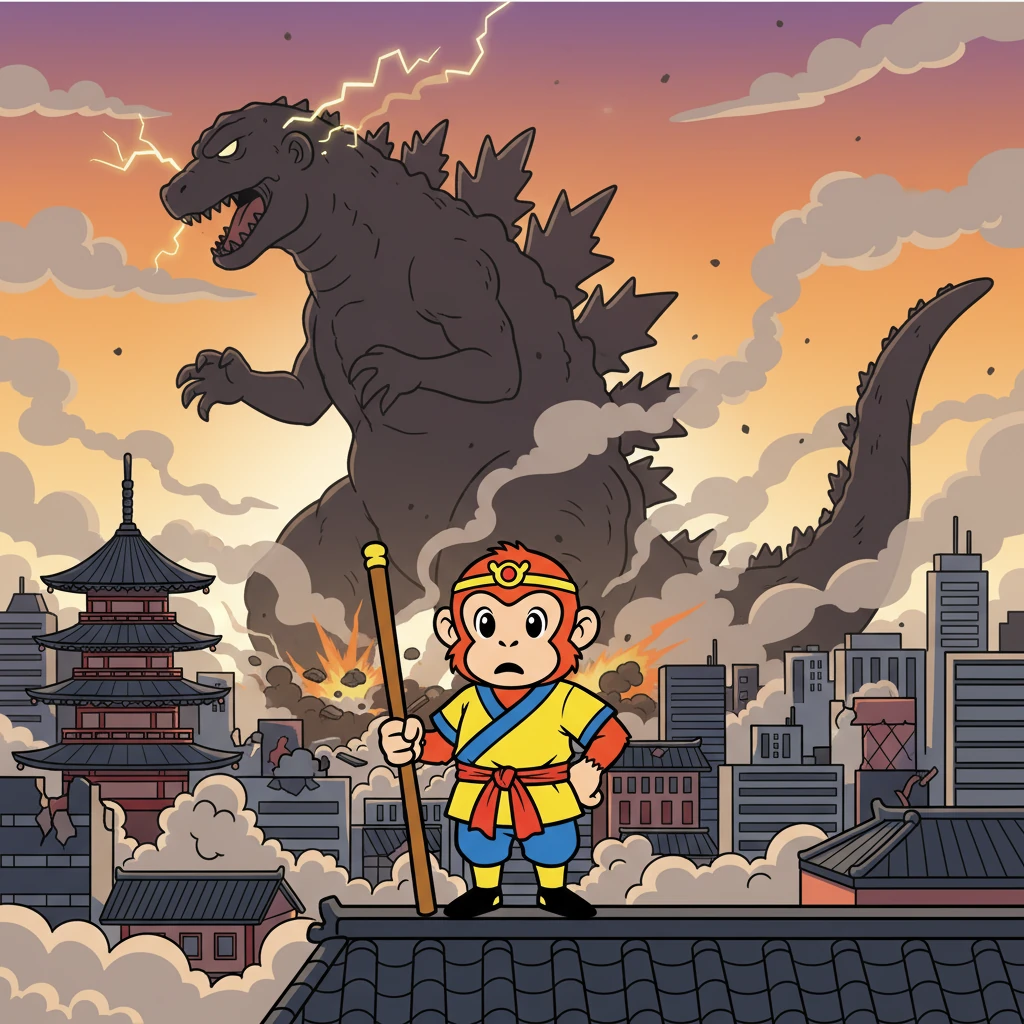 孫悟空対ゴジラ：大怪獣激闘！ by Mu Ryan