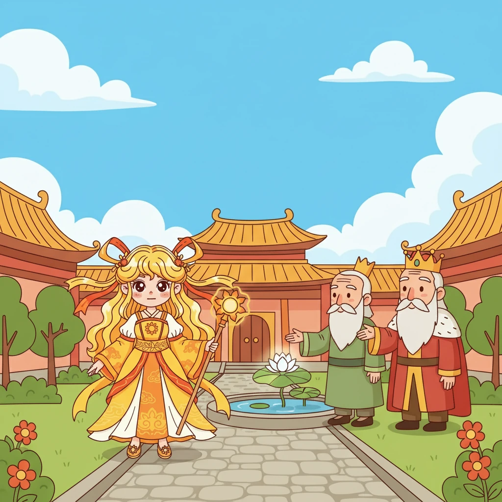 回到王宫后，花匠向国王讲述了一个谜语，暗示着寻找纯洁的重要性。国王立刻明白了花匠的意思，并决定亲自去寻找这珍贵的宝藏。