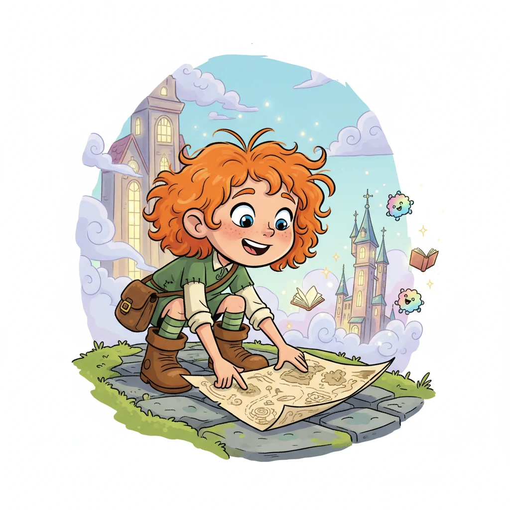 In a world buzzing with magic, Pip Sparklefoot, a small but spirited adventurer with oversized boots and an even bigger smile, gazed at an ancient map. Her eyes sparkled with dreams of the legendary Gleamstone Academy, a place said to hold knowledge so vast it could light up entire kingdoms. She imagined grand halls filled with glowing books and friendly, bouncing magical creatures.