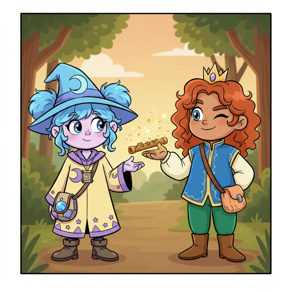 Instead of simply handing over his key, Arion offered Pip a small, intricately carved wooden flute, glowing with a soft, musical aura. He told her this charm would guide her, not to his key, but to her own unique path, reminding her that every adventurer must discover their own melody on the quest for knowledge and truth. He winked playfully.