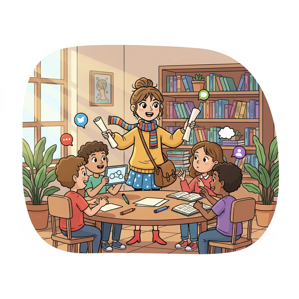 Éloïse et ses amis participent à un débat passionnant sur l'impact des réseaux sociaux. Les arguments fusent, les idées s'échangent, et chacun apprend à défendre ses convictions. La pensée critique est mise à l'honneur.