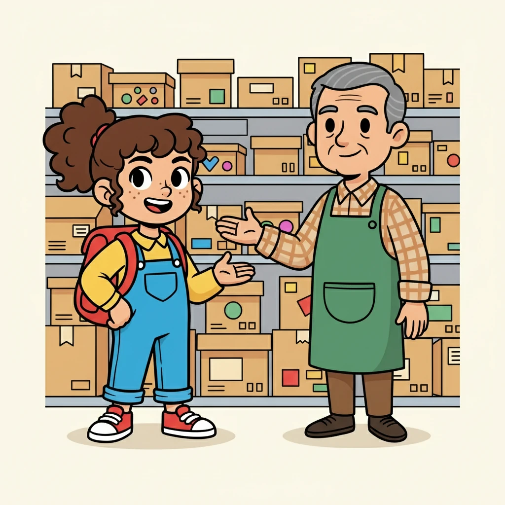 Throughout the morning, Maya worked diligently, sorting and labeling the boxes. Finally, she finished the task. She found Mr. Davis. "Mr. Davis, I've finished organizing the donation boxes," she said, smiling.