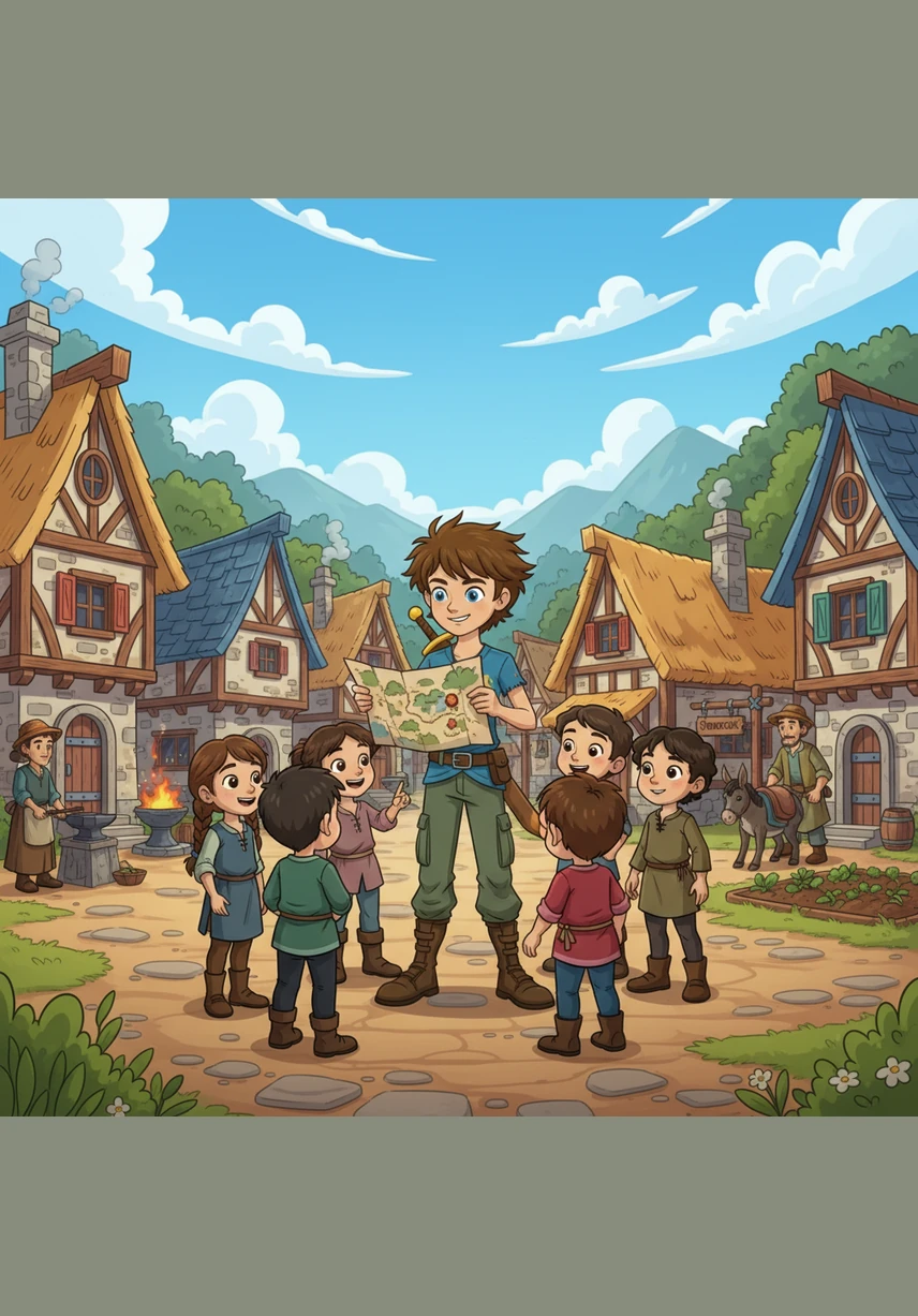 In the peaceful village of Stonecreek, a young boy named Leo loved to watch the sparkling river flow past his home. The village relied on this water for their crops and animals, and it was the heartbeat of their community.