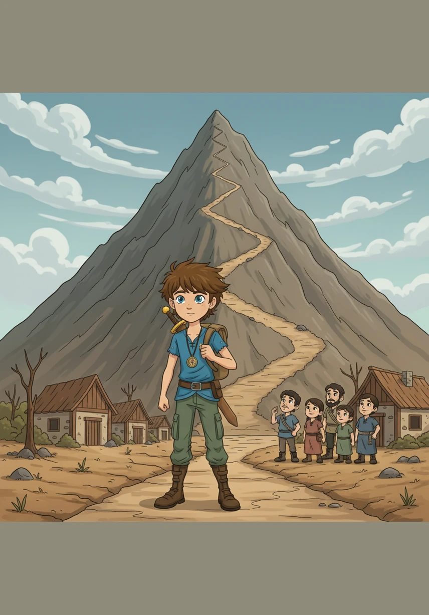 While others waited for rain, Leo decided he had to do something to save his home. He packed a small bag and began the long trek up the steep mountain to find the source of the river.