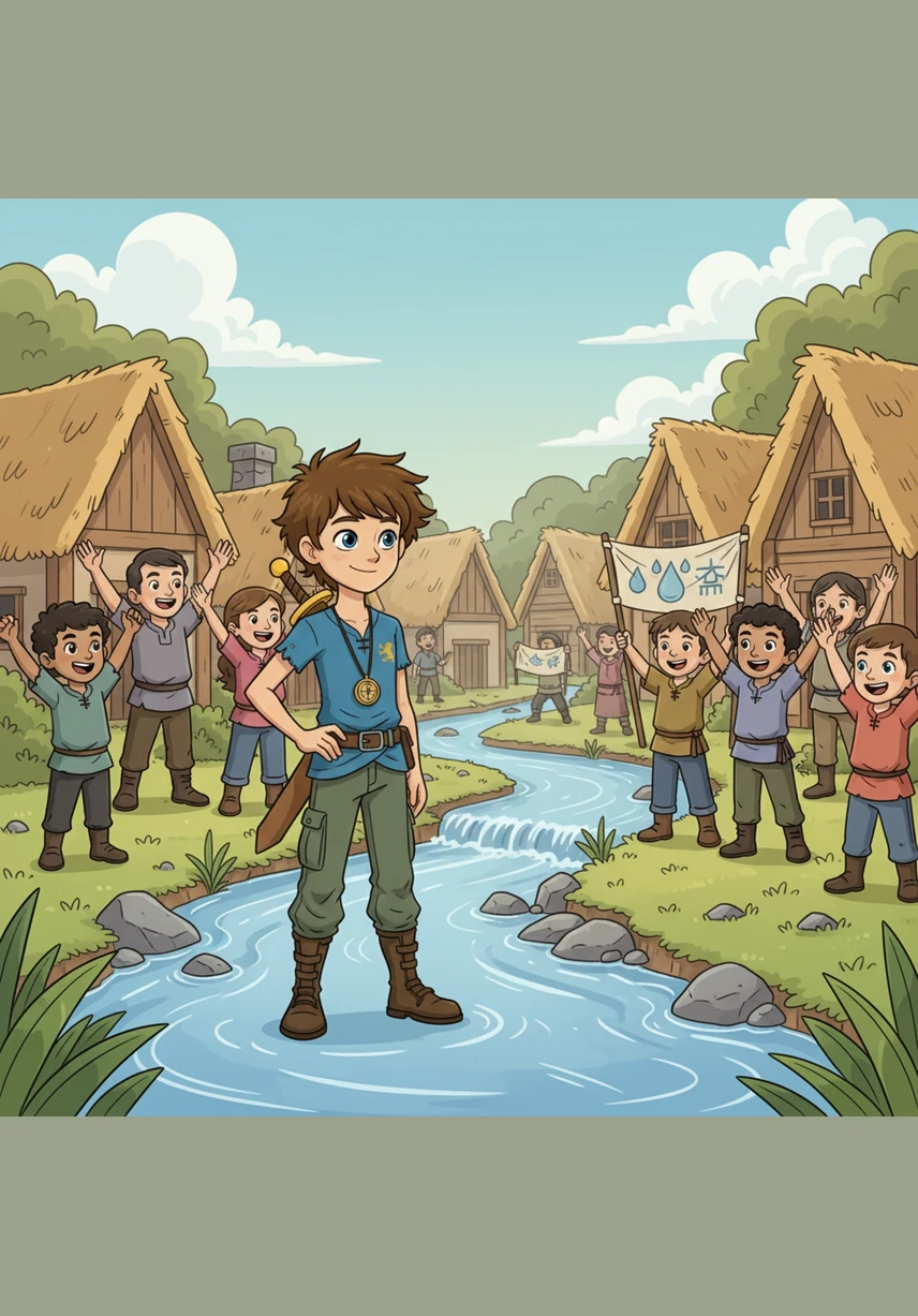 As the river filled once again, the village celebrated their hero, but Leo just smiled at his friends. He had learned that true bravery is not just facing a problem alone, but having the courage to bring people together to solve it.