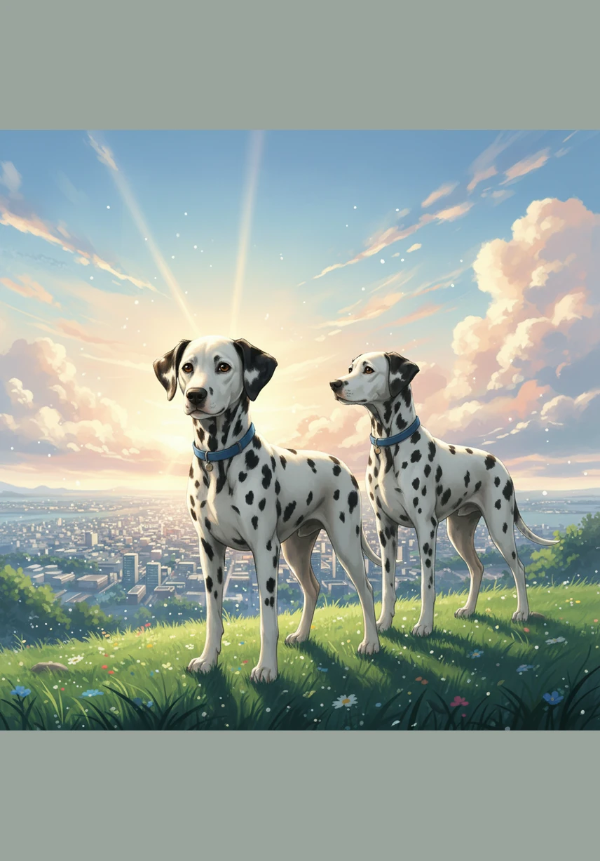 A friendly old man in a sun hat spots the muddy duo and chuckles at their adventurous appearance. He kneels down to offer them fresh water and a gentle pat, sensing that these two little travelers are ready to find their way home.