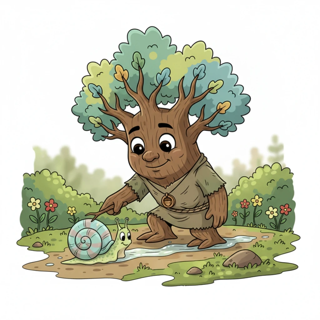 Another day, Pip observed a slow-moving snail leaving a silvery trail across the forest floor. The snail wasn't rushing, but it was steadily moving forward, enjoying every moment. Pip felt a new sense of calm, understanding that progress didn't always mean speed.