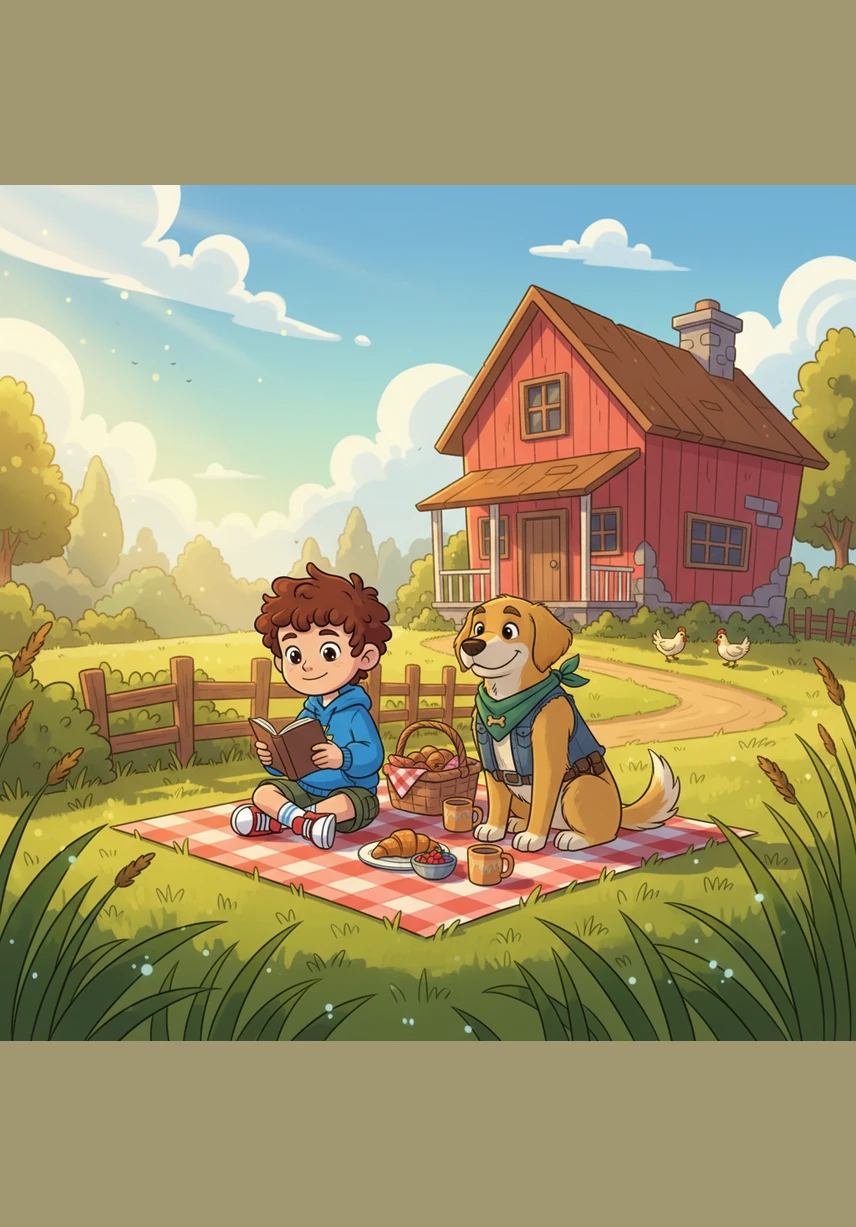 Leo and his golden retriever, Barnaby, spent every morning chasing butterflies in the sun-drenched meadows behind their farmhouse. Barnaby’s tail never stopped wagging as he stayed close to Leo’s side, his eyes full of love and devotion.