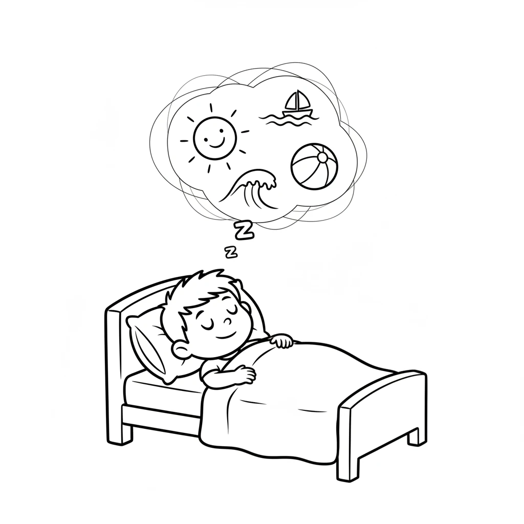 Back in his bed, Leo drifted off to sleep. He dreamed of more sunny adventures and the endless fun that summer brings. His heart was full of joy.