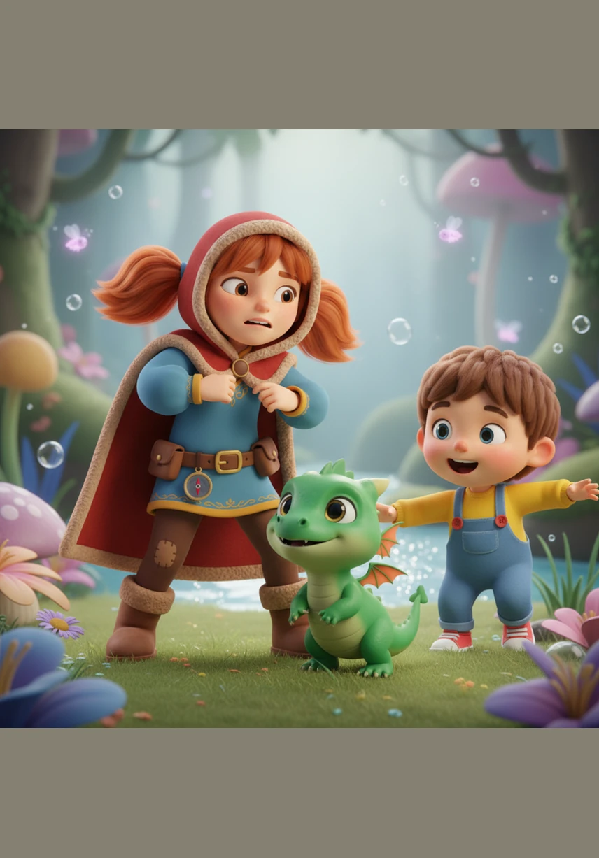 Santana told a silly joke about a banana, but the Troll only gave a tiny smirk. Mariana used her cleverness to tie her hair ribbon to a long stick, creating a Tickle-Wand that she used to tickle the Troll’s feet until he rolled over giggling and handed over the pepper.