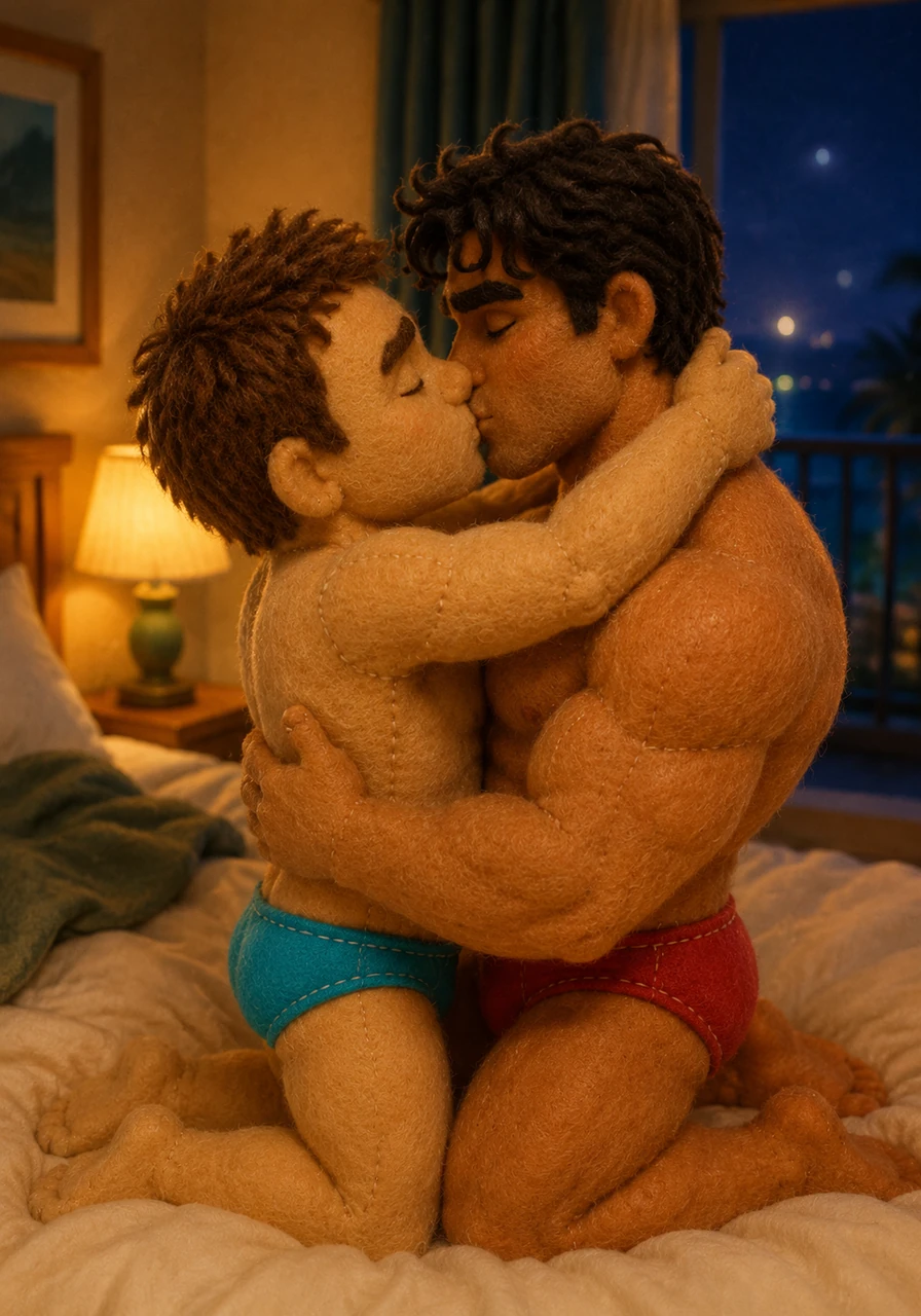 In the quiet of the hotel room, the masks finally come off and the outside world disappears. They share a deep, salt-tasted kiss, realizing that what started as a first glance on the beach is the beginning of a much longer story.