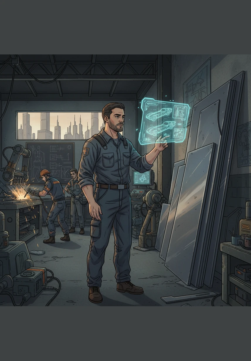 En 1997, Francisco observa con determinación las láminas de acero en su taller, soñando con algo más grande. Con la experiencia de haber fundado Gonvarri, decide dar un paso valiente y crea Gestamp para fabricar los componentes metálicos que darán vida a los coches del mañana.