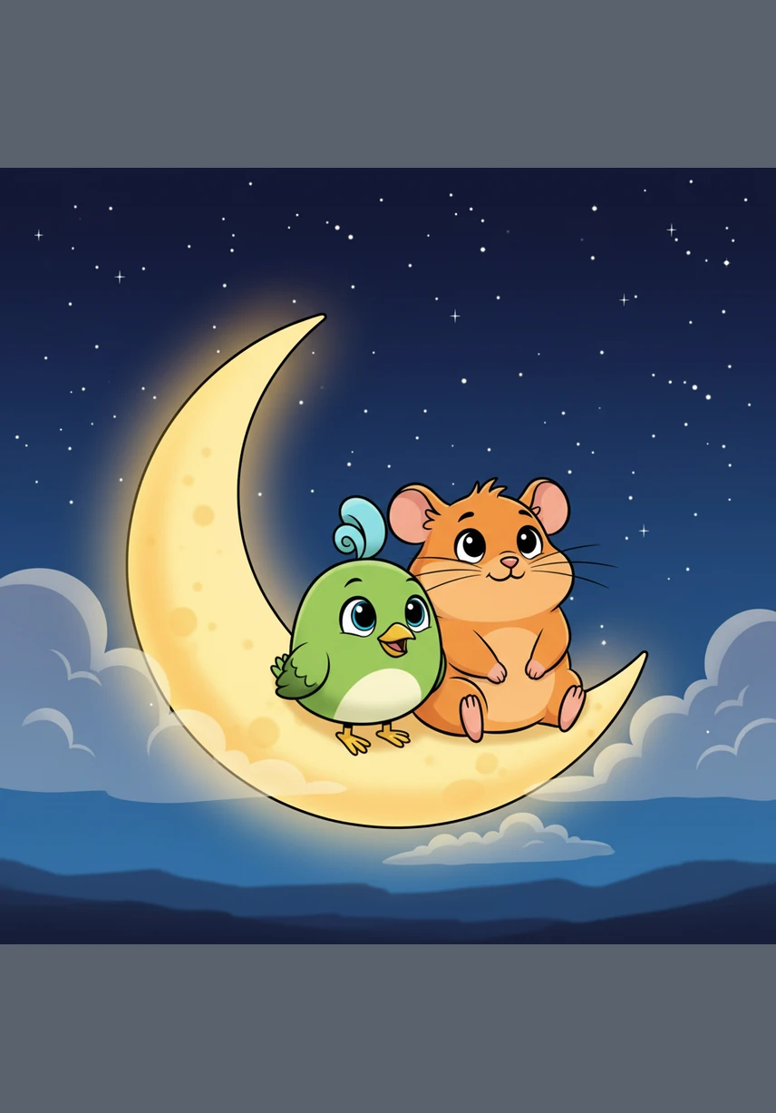 As the stars begin to twinkle in the night sky, Pip and Squeak wave goodbye, knowing they are special in their own ways. They are different on the outside, but in their hearts, they are just the same.