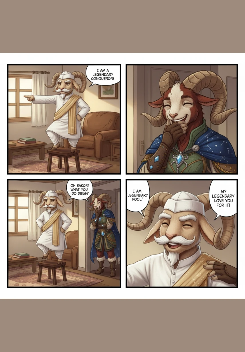 In his living room, Bakor struck a heroic pose atop a wooden stool, pointing toward the horizon with a serious expression. His wife, Shakri Patlani, couldn't help but giggle from the doorway as she watched her husband try to look like a legendary conqueror.