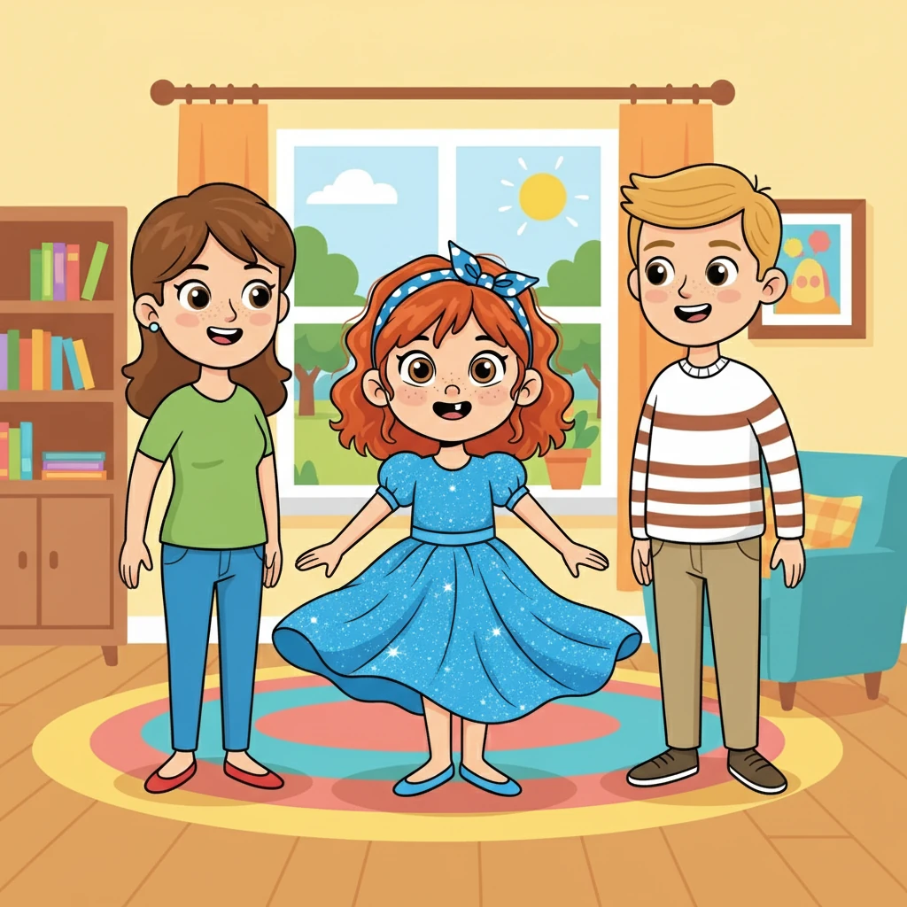 Emmy's parents noticed her growing preference for girly clothes and embraced her with unconditional love. They encouraged her to express herself, understanding that true happiness came from being authentic. Emmy's first dress was a beautiful, sparkling blue.