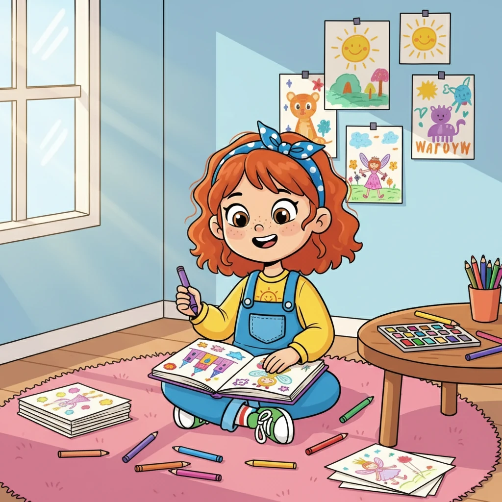 As Emmy grew, she learned to express herself through art and creativity. She filled notebooks with drawings of princesses and fairies, her imagination blossoming. Her vibrant artwork reflected her inner world, filled with beauty and wonder.