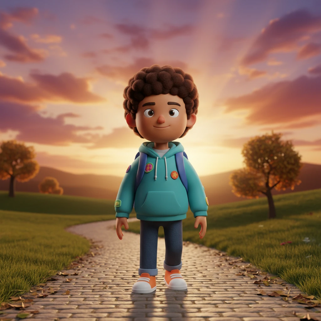 As Jake walked home that afternoon, the setting sun painted the sky in hues of orange and purple. His backpack felt lighter, and a small, genuine smile played on his lips. The day hadn't been perfect, but it had been an adventure, a first step into a new world that now seemed full of promise rather than just fear.