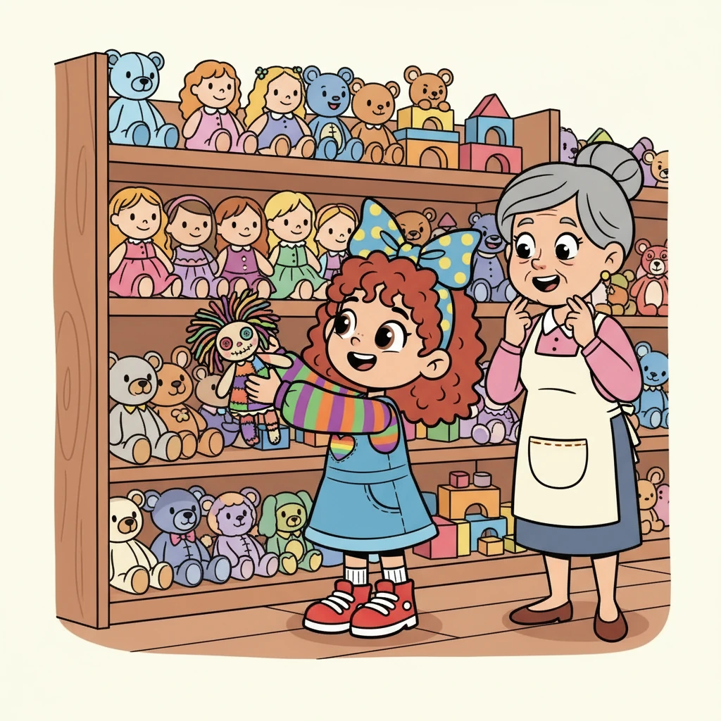 בקצה המדף, בין הבובות היפות, שִׁיר מוצאת אותה: בֻּבָּה עם שיער פרוע, בגד קרוע ורגל חסרה. המוכרת מופתעת, אבל שִׁיר יודעת מיד שזו הבֻּבָּה שלה.