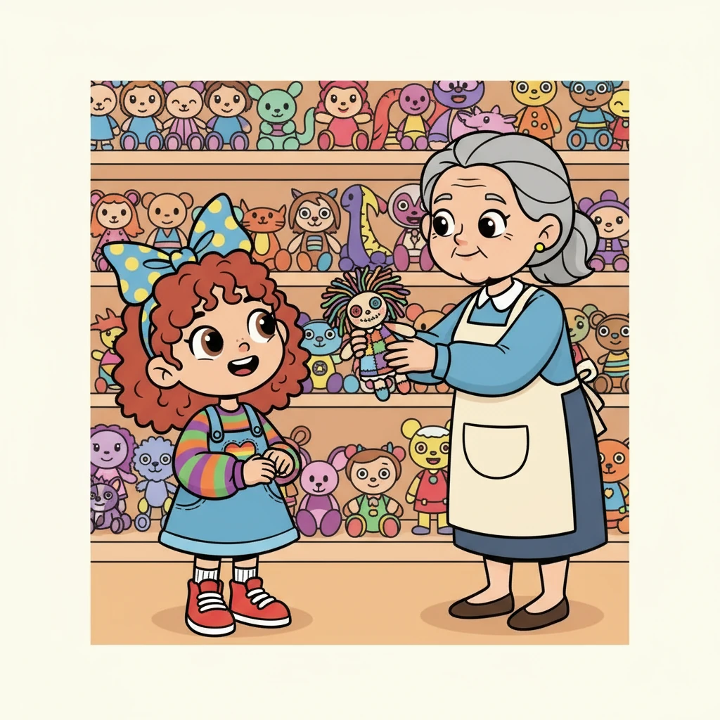 שִׁיר מבקשת את הבֻּבָּה. המוכרת, מבינה את הבחירה המיוחדת, מורידה את הבֻּבָּה מהמדף. היא אומרת: "לילדה מיוחדת, בֻּבָּה מיוחדת".