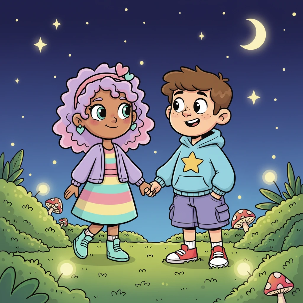 One starry night, under the soft glow of their moss garden, Gus gently held Maeve's hand. He smiled, and Maeve smiled back, knowing their shared, peculiar passion had brought them something truly special. Their adventure, and their love, had only just begun.