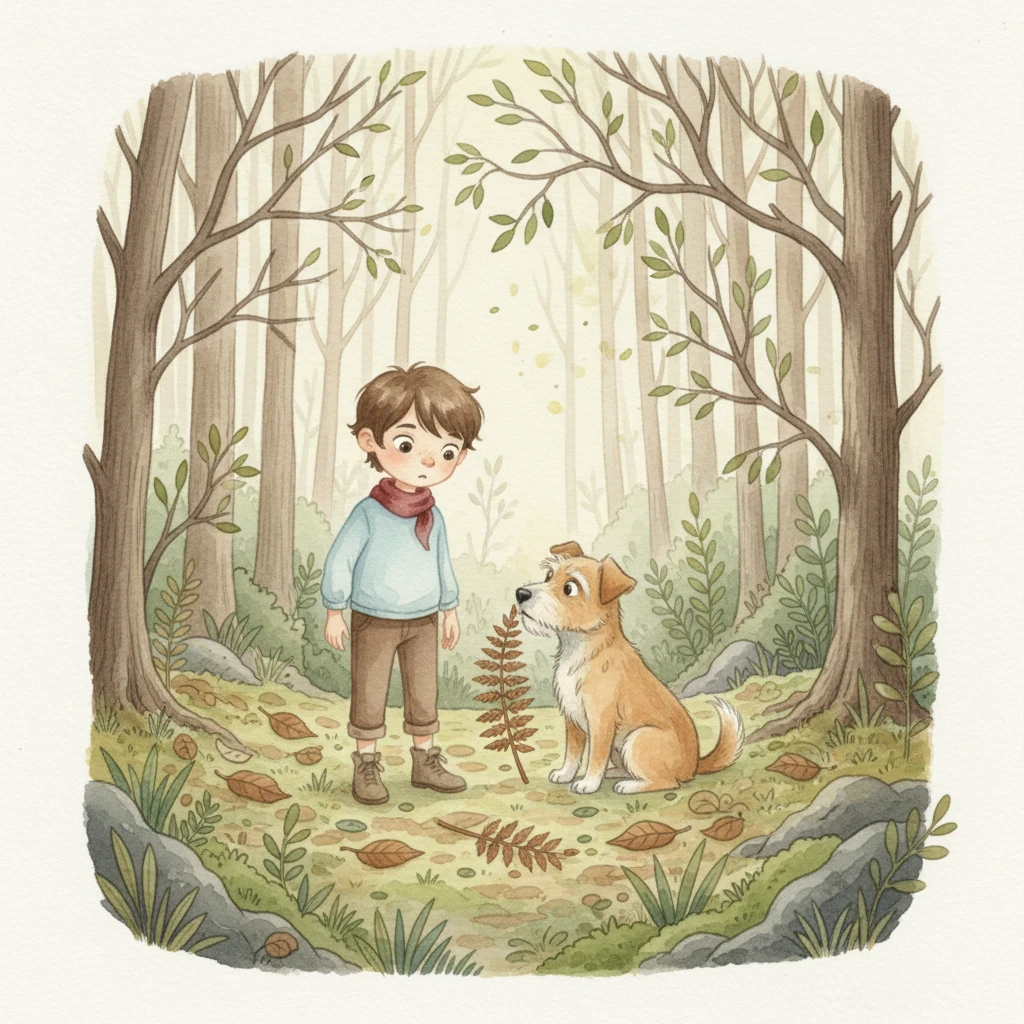 Bingo sat down, looking up at Eli with an intensity Eli had never seen, then nudged a withered fern with his snout. Through Bingo's silent communication, Eli understood: the forest was in danger, its whispers were pleas for help, and Bingo was its messenger.