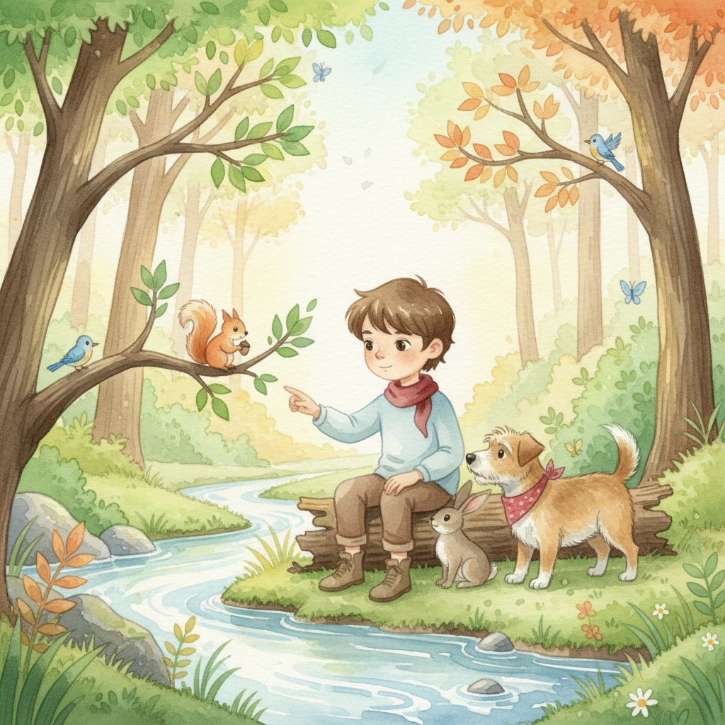 With care and effort, the forest slowly began to heal, its leaves regaining their vibrant hues and the stream flowing clear once more. Small forest creatures, once scarce, returned to play amongst the revitalized trees, a testament to their efforts.