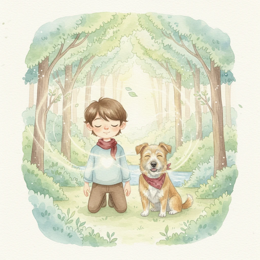 Eli and Bingo became the beloved guardians of the Whispering Woods, always listening, always caring. The forest continued its gentle whispers, a soft symphony of gratitude and life, heard clearly by those with open hearts.
