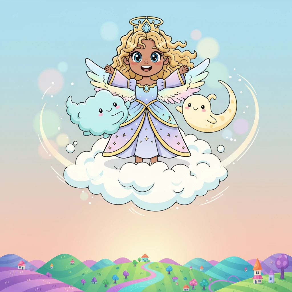 Filled with a new purpose, Lyra, along with her two most playful cloud-pals, Puffy and Wisp, decided to embark on an exciting journey. They would venture down to the vibrant, colorful world below, a place Elder Nimbus called 'Earth'.