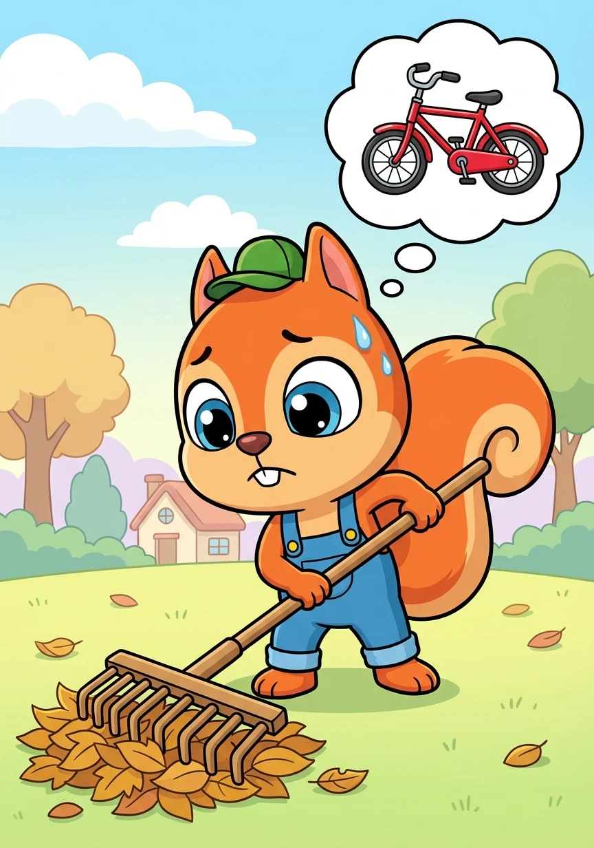 皮皮很伤心，但他并没有放弃。他决定努力工作，攒钱买一辆新自行车。