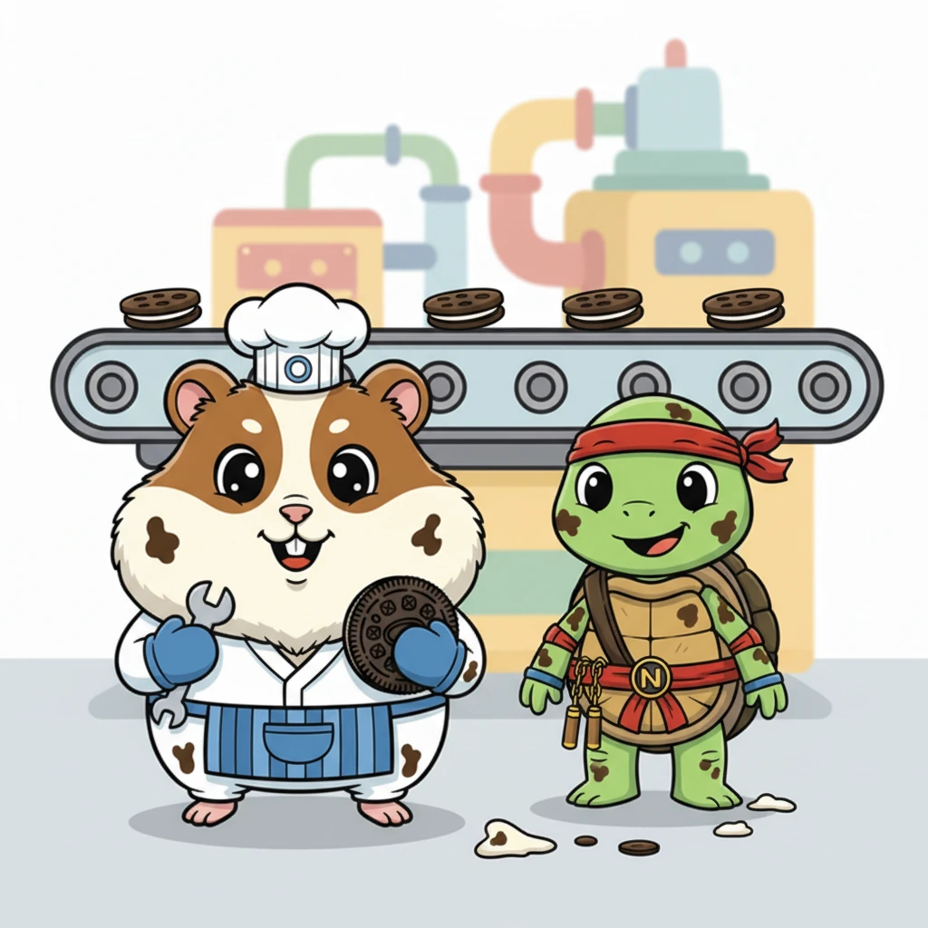 Covered in a bit of cream and chocolate dust, they shared a proud, happy smile. Their combined efforts had ensured every cookie was filled and no delicious treat went to waste. They truly were the best problem-solvers in the whole factory.